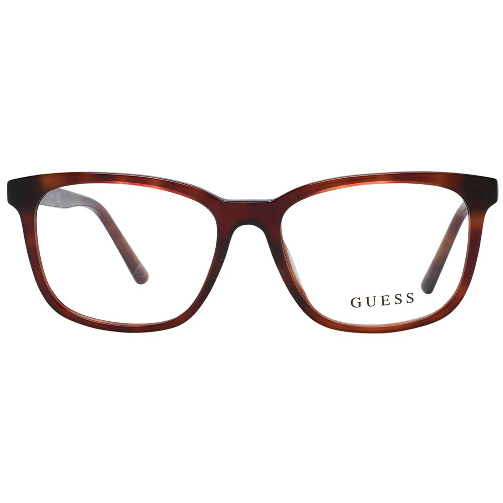 Guess Unisex Optical Frames – Brown Square Full-Rim, 49mm
