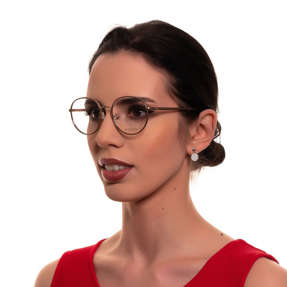 Guess Women's Optical Frames – Gold Full-Rim Panto Style