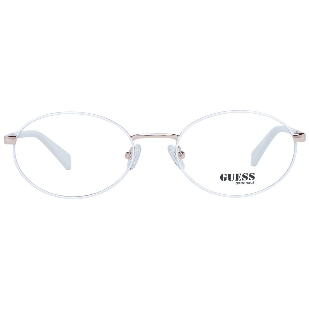 Guess Unisex Optical Glasses – White Oval Frame, 55mm
