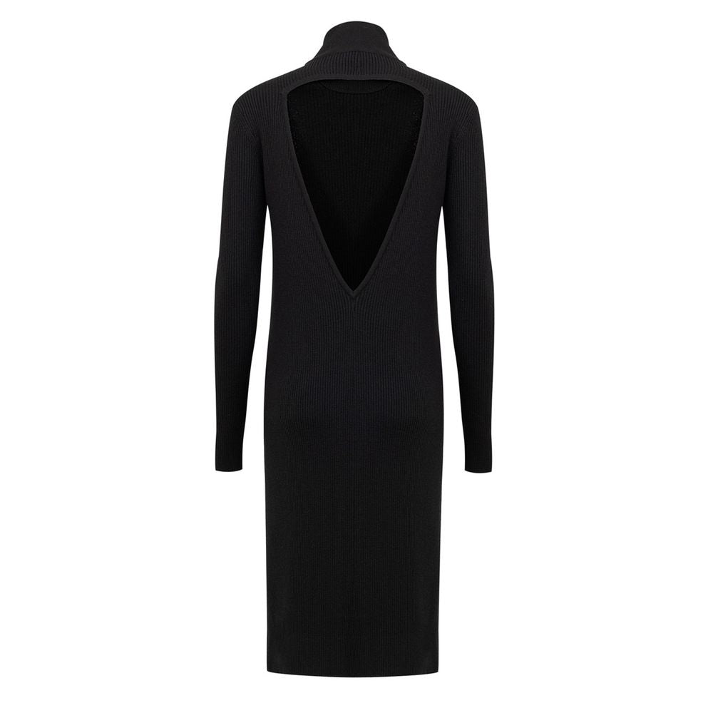 Bottega Veneta Elegant Black Wool Dress
