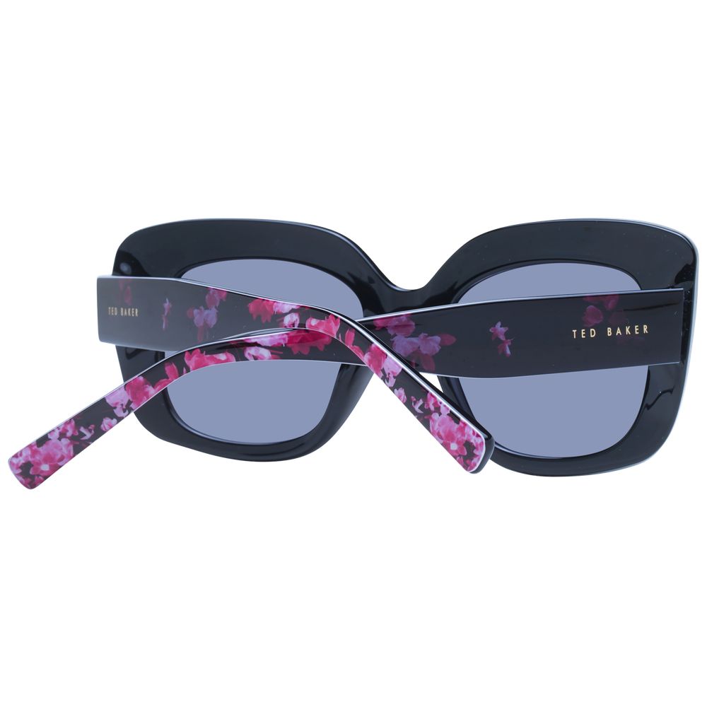 Ted Baker Women's Sunglasses – Black Square Frame with Grey Lenses, 51mm
