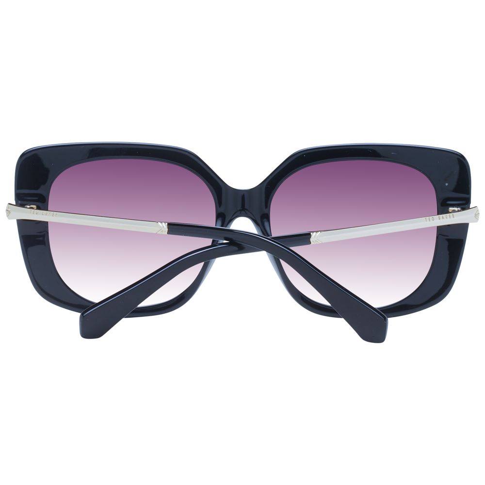 Ted Baker Women’s Sunglasses – Black Square Frame with Purple Gradient Lenses, 54mm