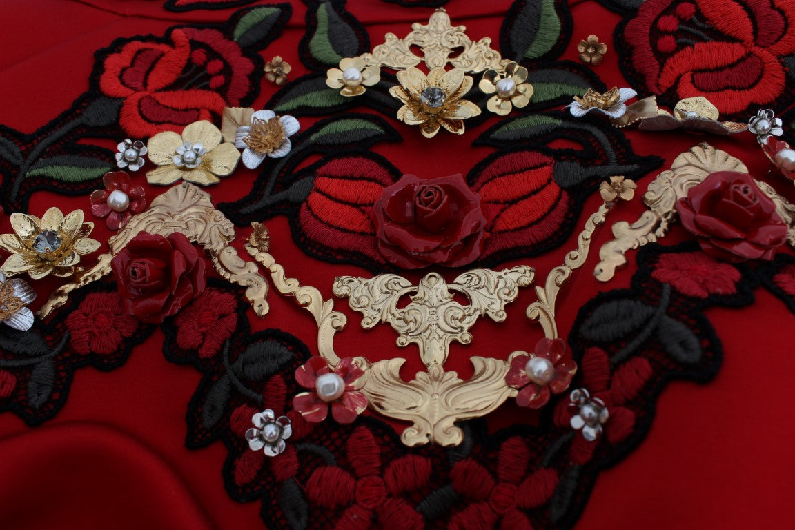 - Enchanted Sicilian Rose Embroidered Mini Shorts