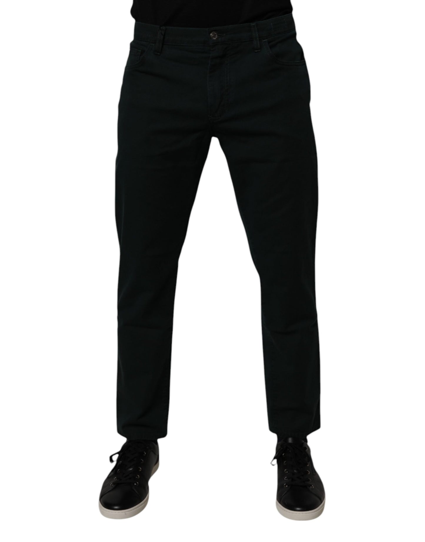 Dolce & Gabbana Dark Green Cotton Loose Skinny Men's Denim Jeans