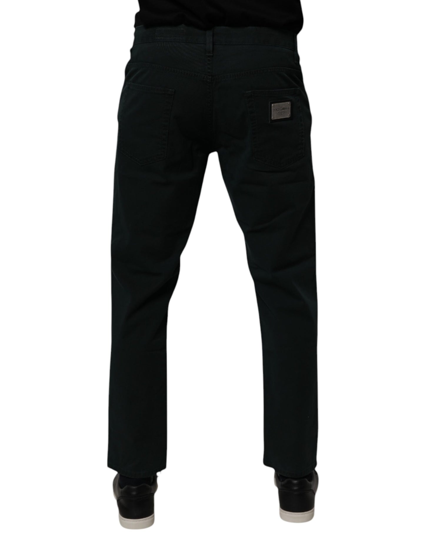 Dolce & Gabbana Dark Green Cotton Loose Skinny Men's Denim Jeans