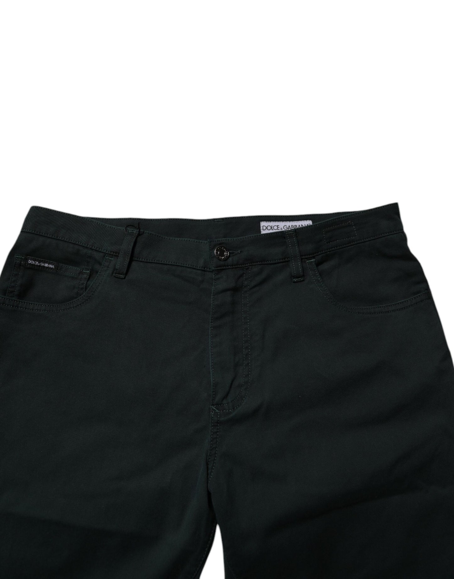 Dolce & Gabbana Dark Green Cotton Loose Skinny Men's Denim Jeans