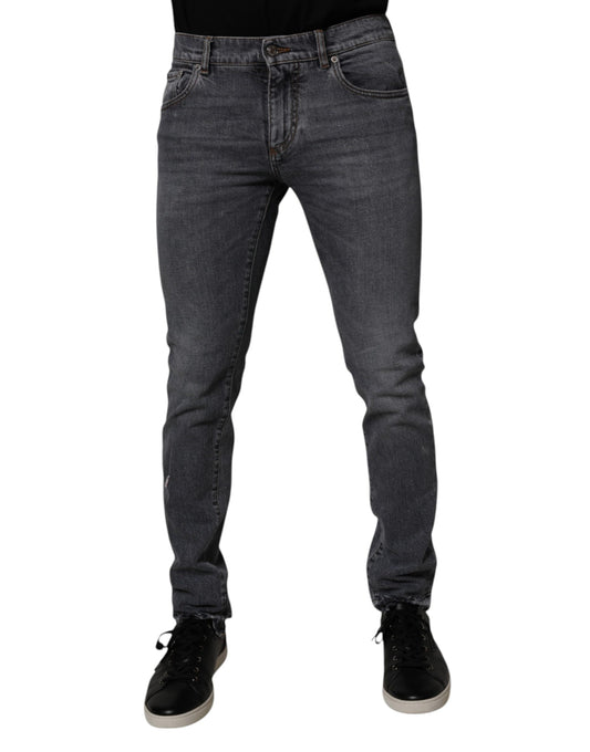 Dolce & Gabbana Dark Gray Cotton Stretch Skinny Denim Men's Jeans