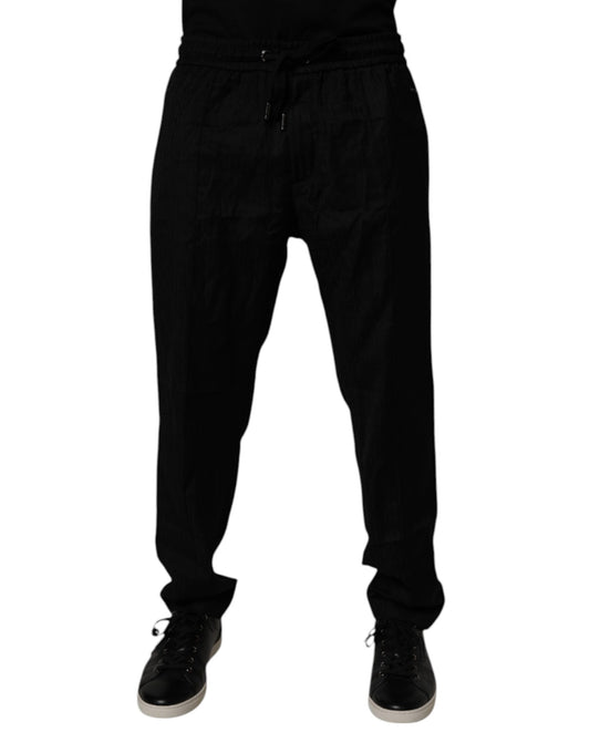 Dolce & Gabbana Black Wool Jogger Sweatpants for Men