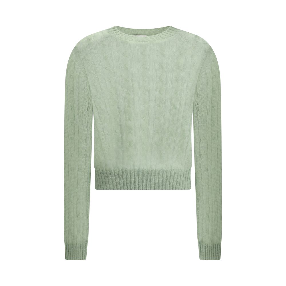 Brunello Cucinelli Mohair and Wool Cable Knit Sweater