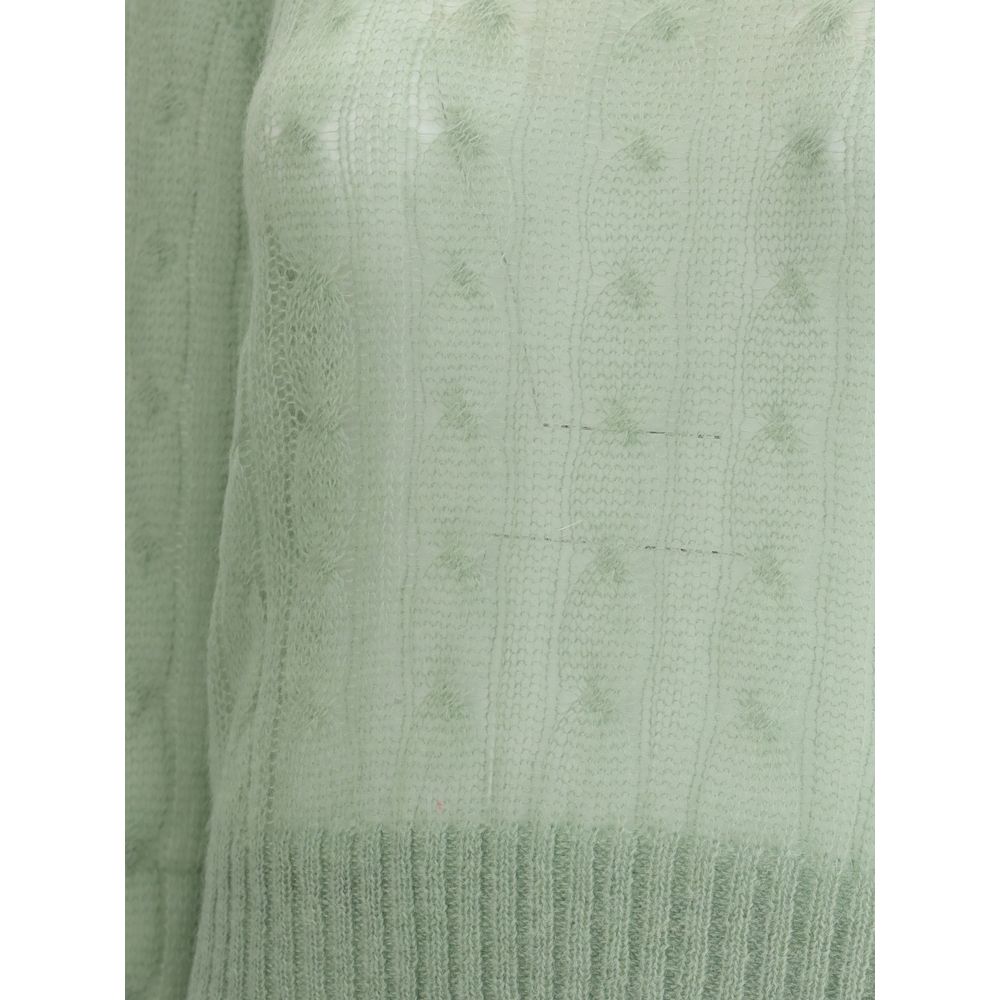 Brunello Cucinelli Mohair and Wool Cable Knit Sweater