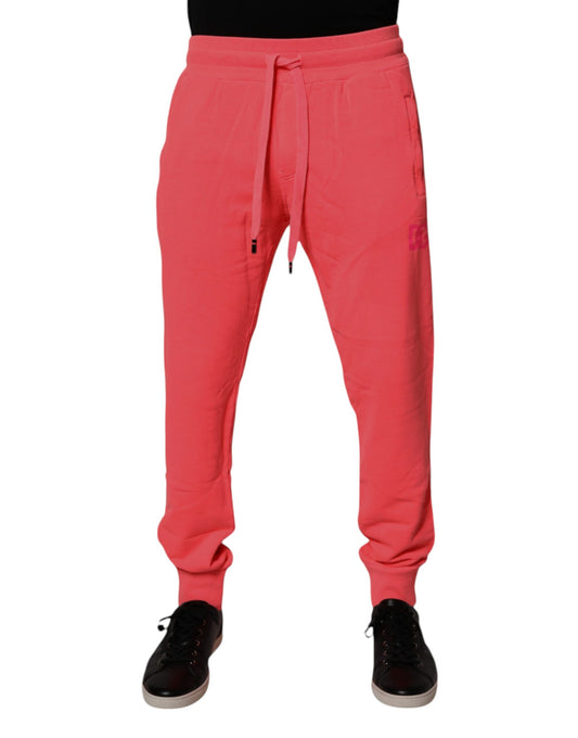 Dolce & Gabbana Neon Red Cotton Jogger Men's Sweatpants