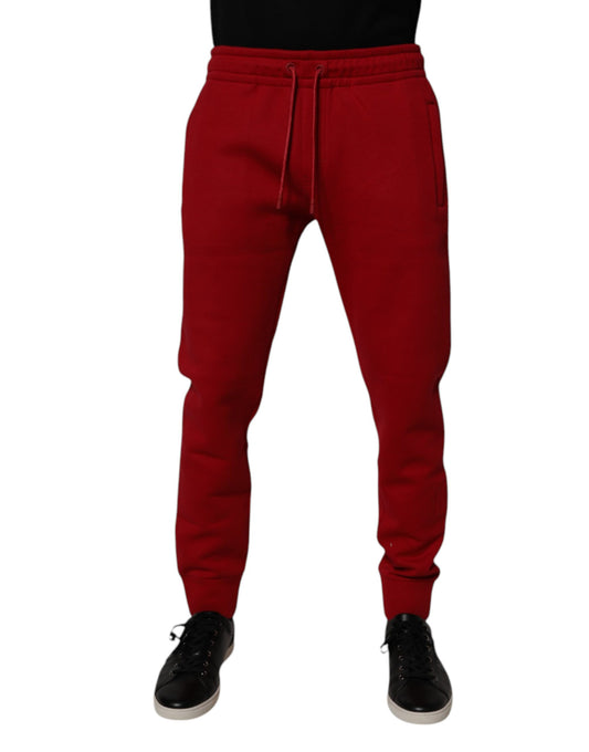 Dolce & Gabbana Red DG Logo Cotton Jogger Men Sweatpants