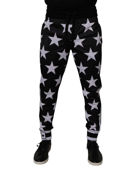 Dolce & Gabbana Black & White Stars Jogger Men's Sweatpants