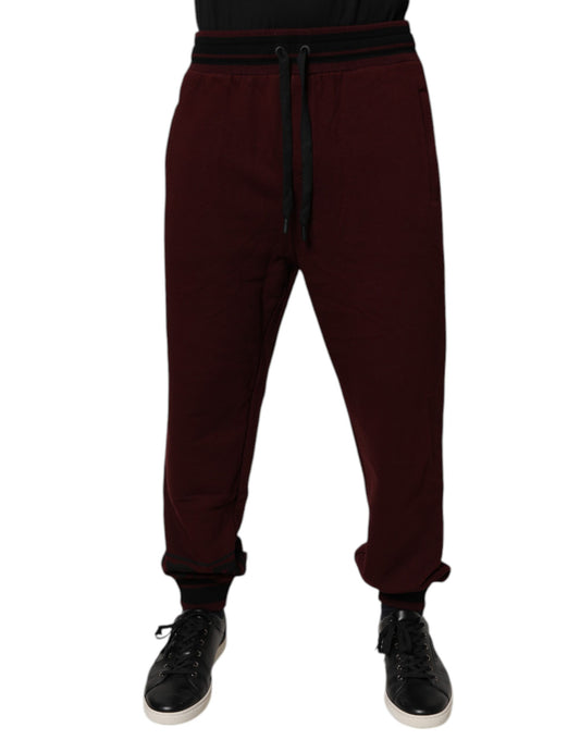 Dolce & Gabbana Bordeaux Cotton Jogger Men's Sweatpants