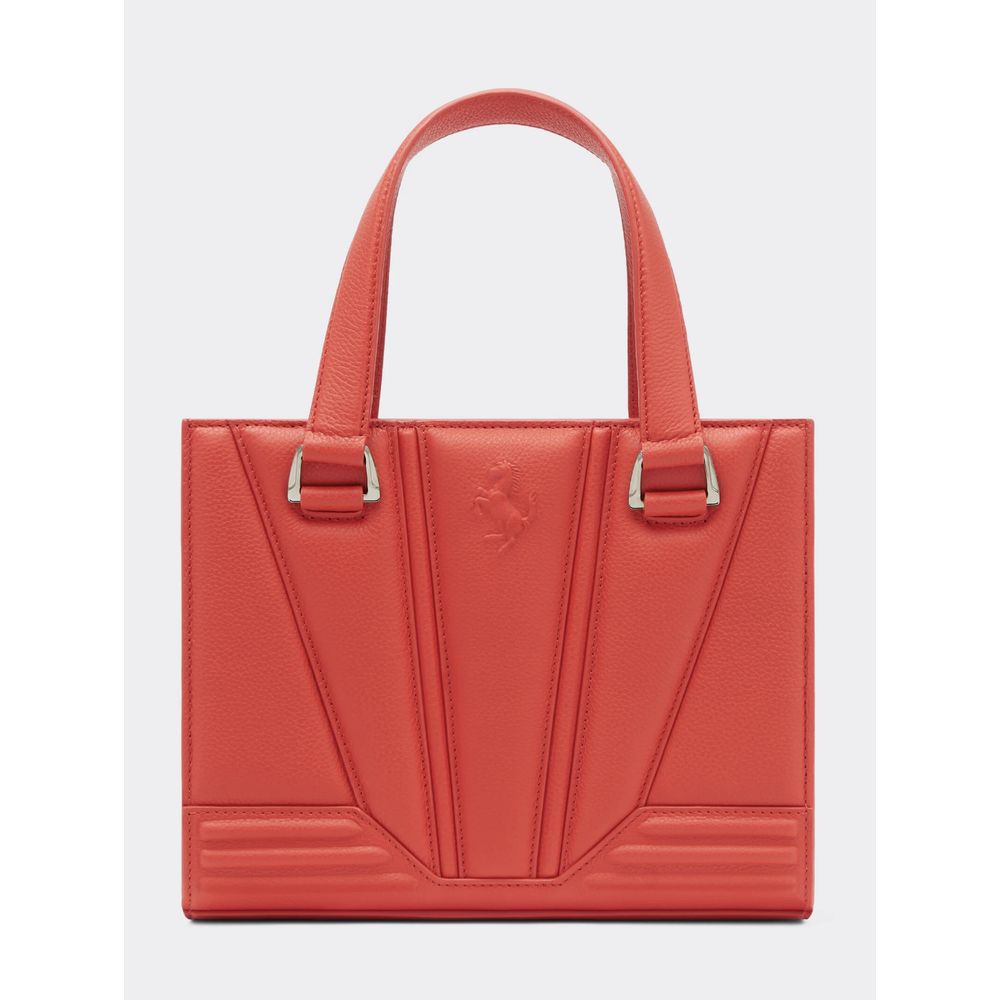 Ferrari Red Leather Handbag - Dino Red Elegance