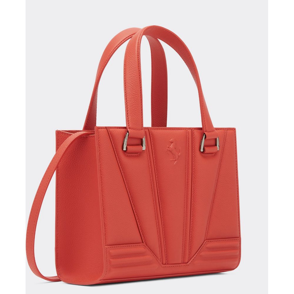 Ferrari Red Leather Handbag - Dino Red Elegance