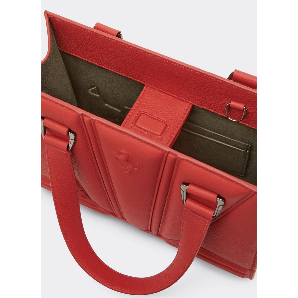 Ferrari Red Leather Handbag - Dino Red Elegance