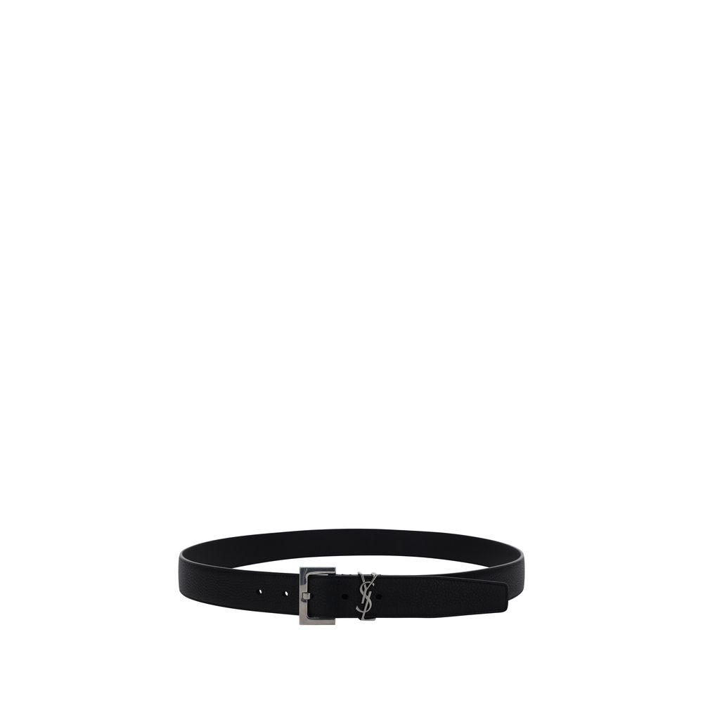 Saint Laurent Calfskin Belt - Iconic YSL Logo