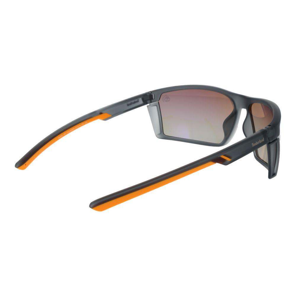 Timberland Men’s Sunglasses – Grey Rectangle Frame with Brown Lenses, 67mm