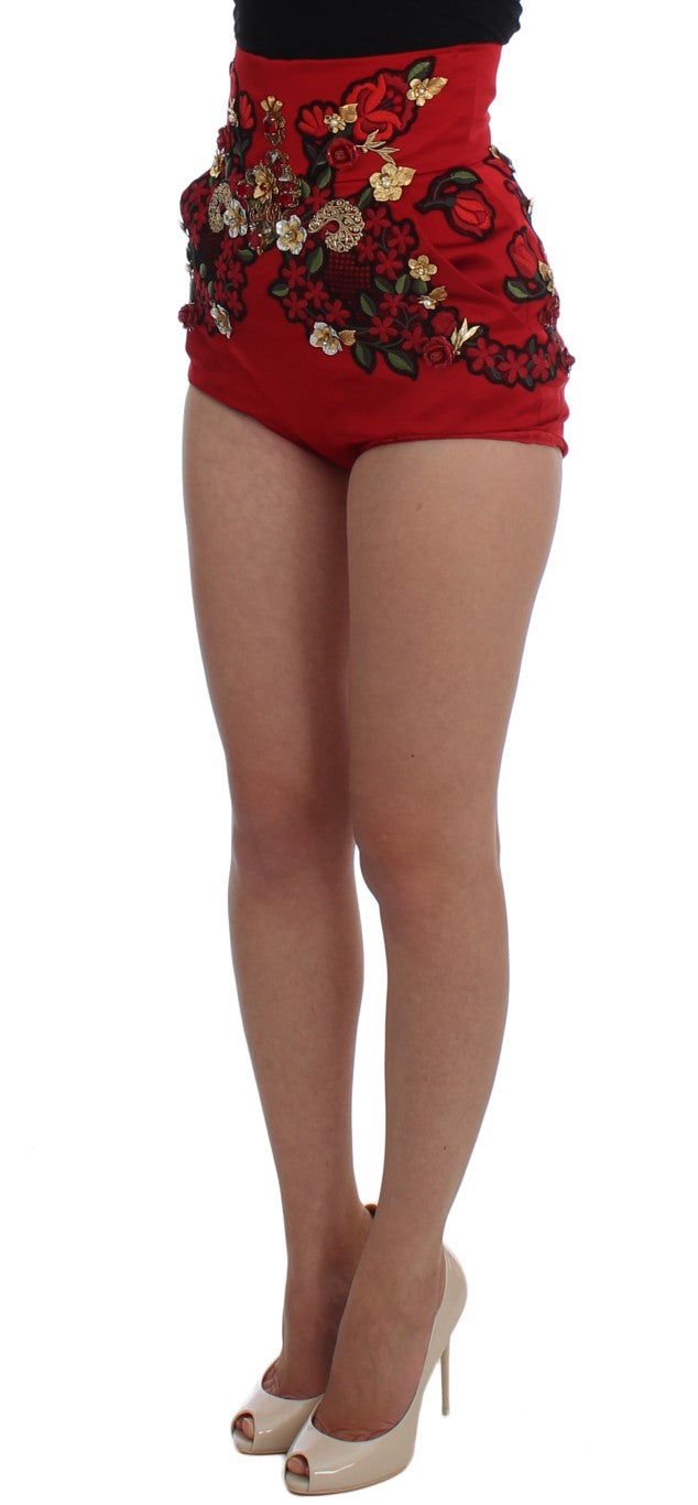 - Enchanted Sicily Embroidered Silk Shorts