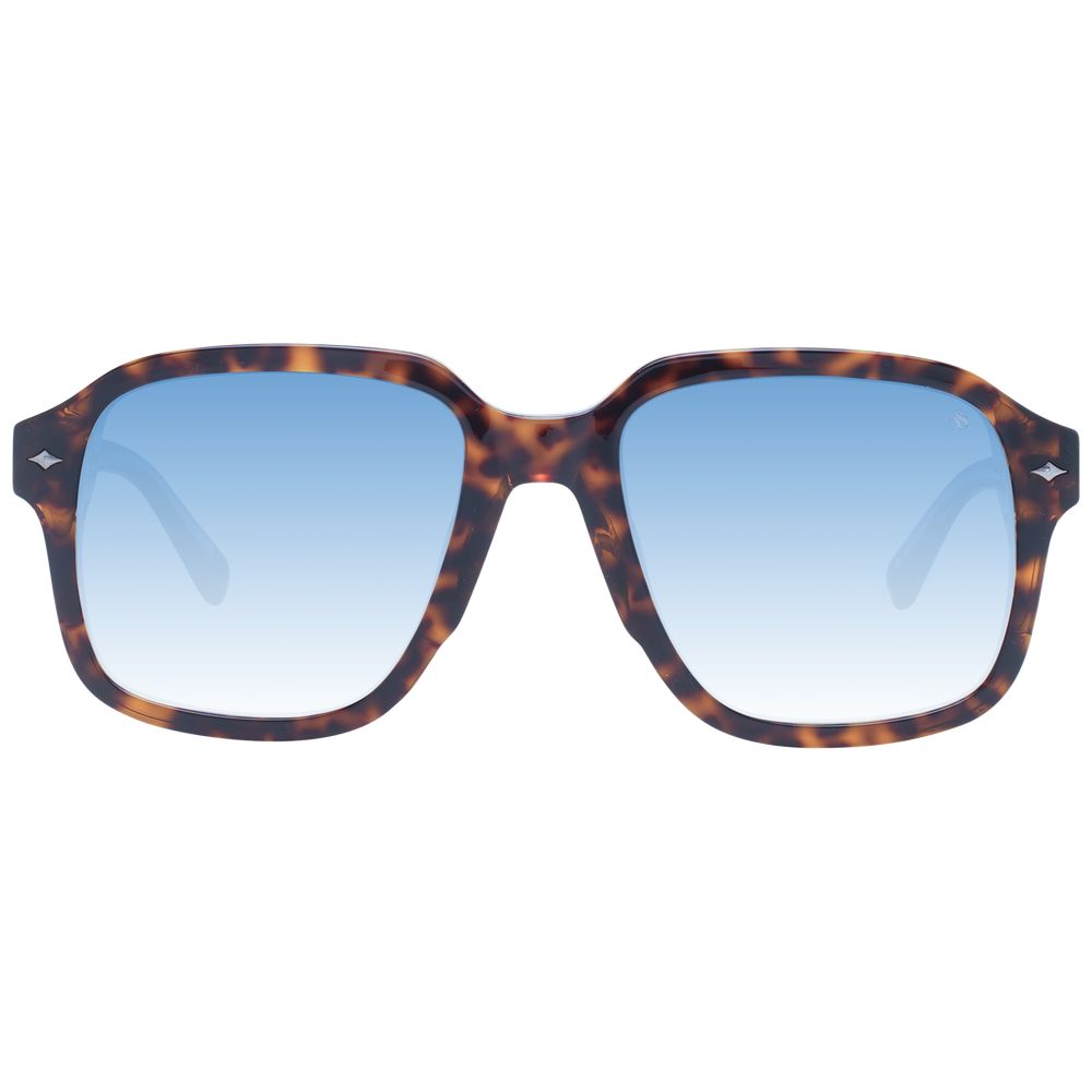 Scotch & Soda Men's Sunglasses – Brown Square Frame with Blue Gradient Lenses, 54mm