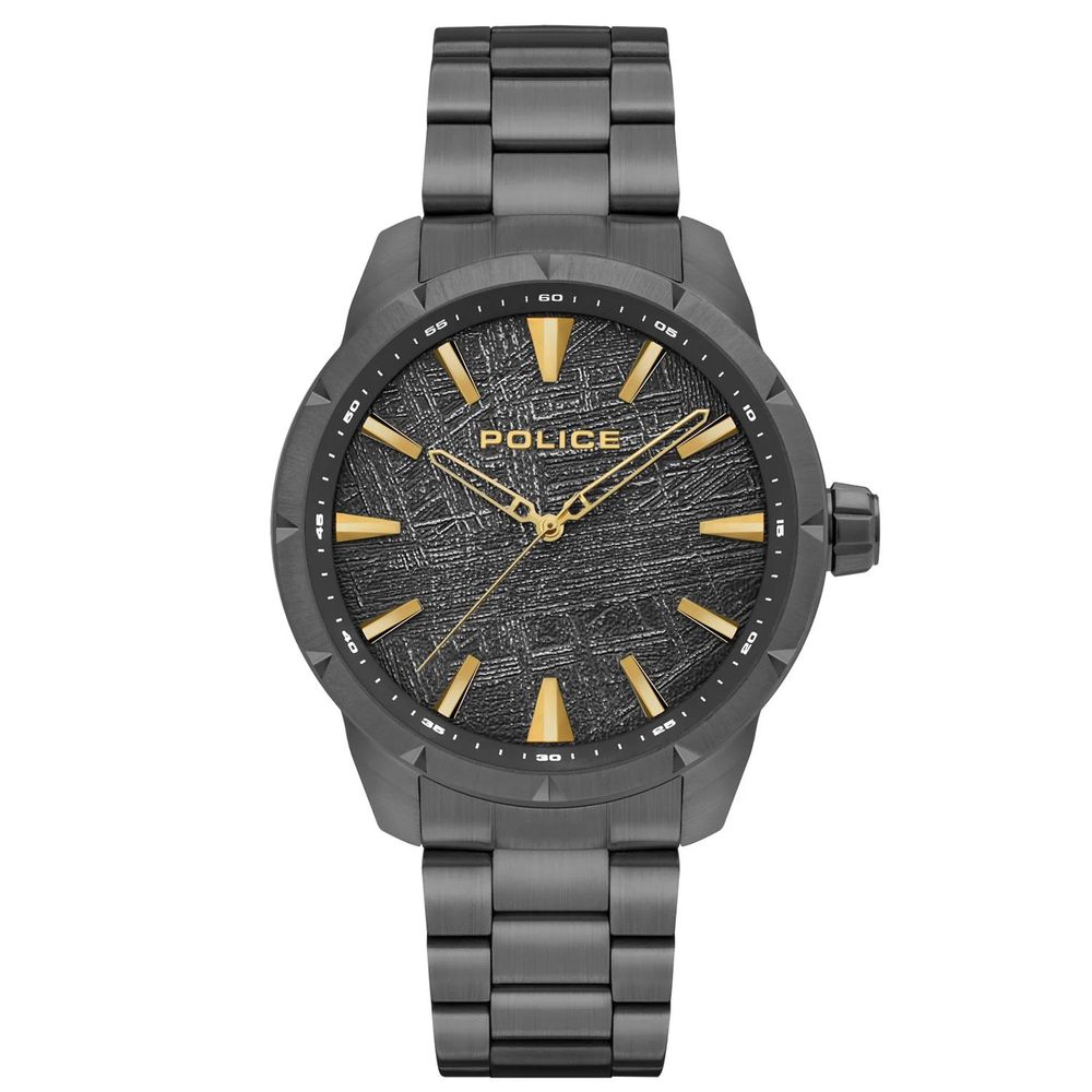 Police Men's Black Stainless Steel Watch with Pendry Dial