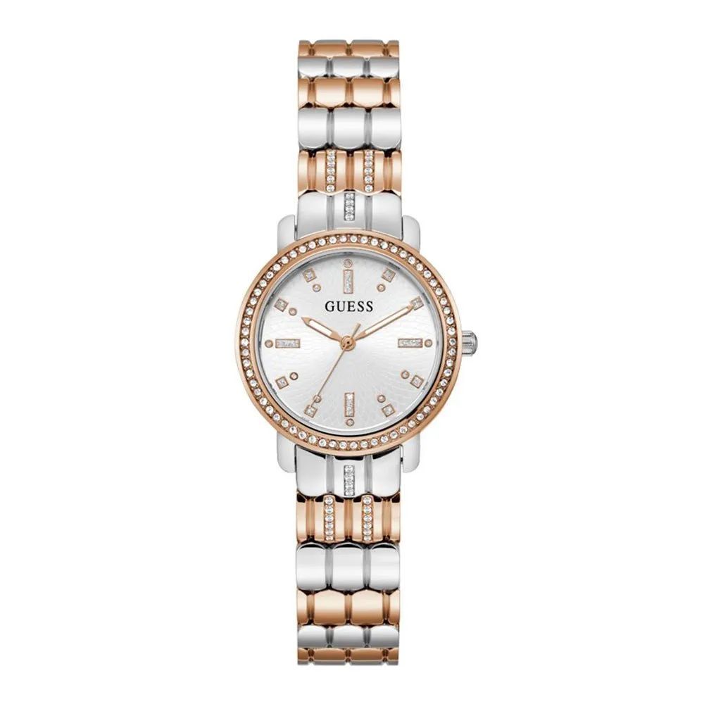 Guess Women’s Watch, Grey Dial, Pink Stainless Steel Bracelet