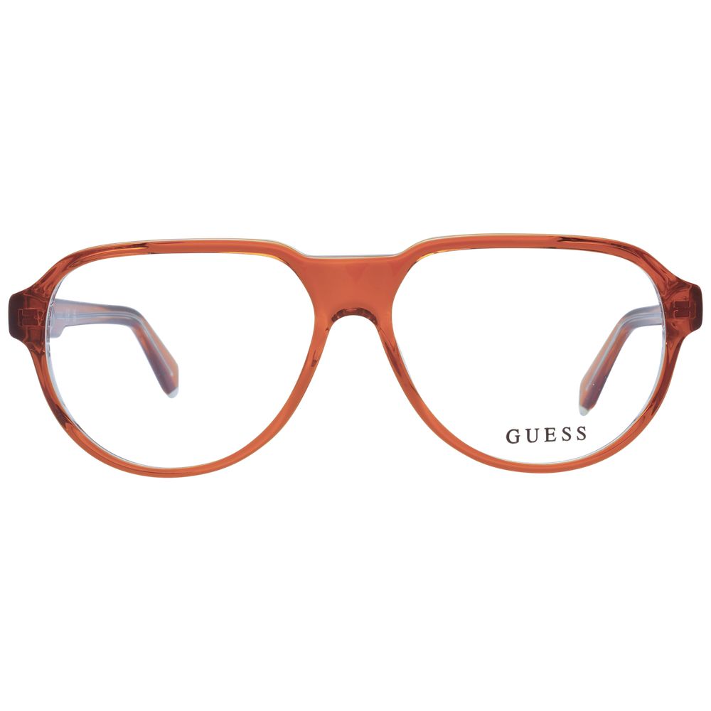 Guess Men’s Optical Glasses – Orange Aviator Frame, 56mm