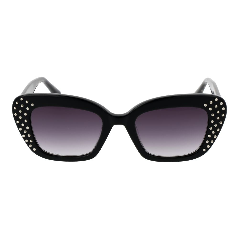 Maje Women’s Sunglasses – Black Cat Eye Frame with Purple Gradient Lenses, 50mm