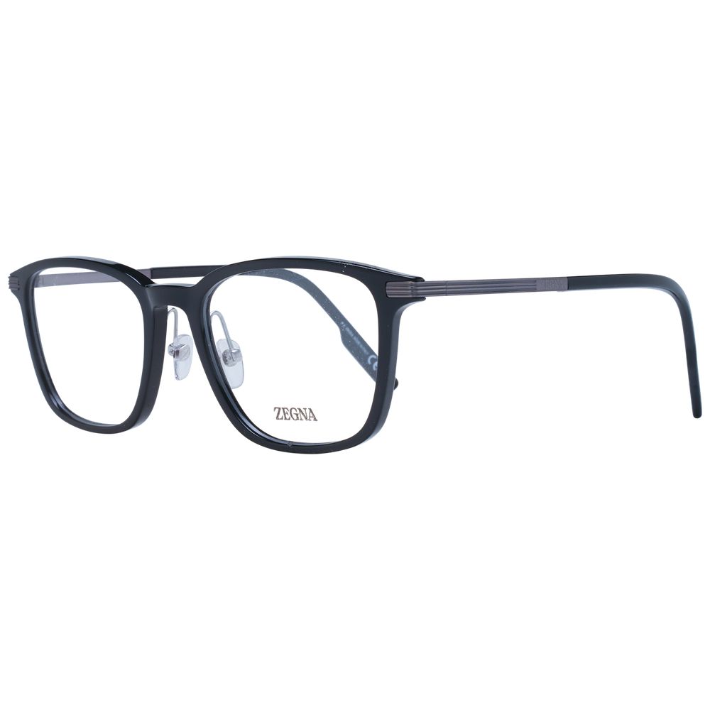 Ermenegildo Zegna Men’s Optical Glasses – Black Square Frame, 53mm