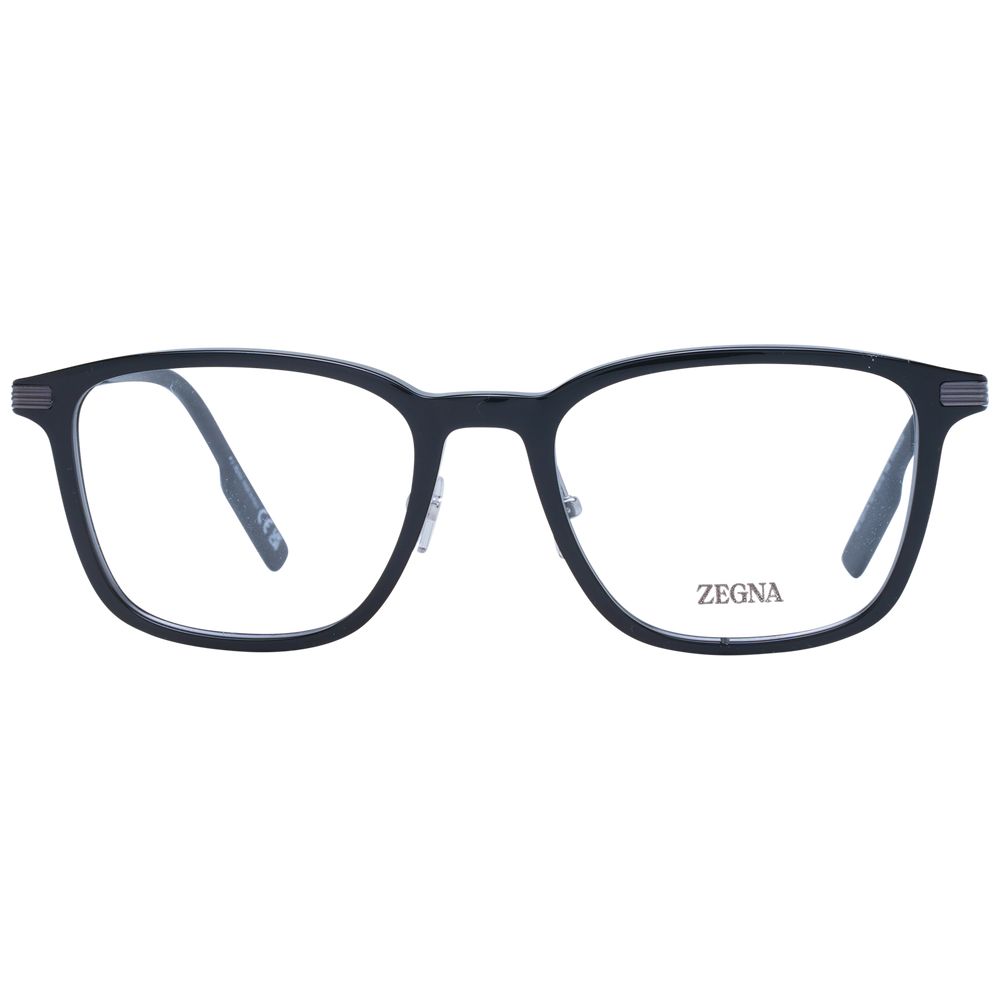 Ermenegildo Zegna Men’s Optical Glasses – Black Square Frame, 53mm