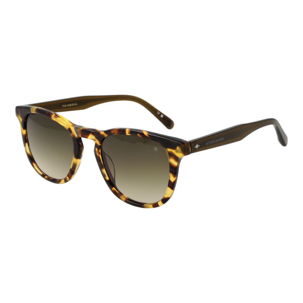 Scotch & Soda Men's Sunglasses – Brown Round Frame with Gradient Lenses, 50mm