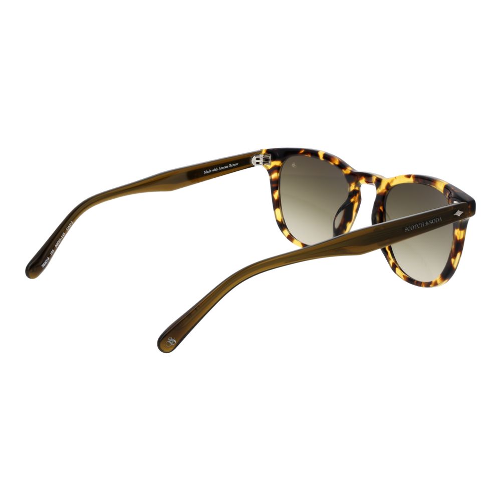 Scotch & Soda Men's Sunglasses – Brown Round Frame with Gradient Lenses, 50mm