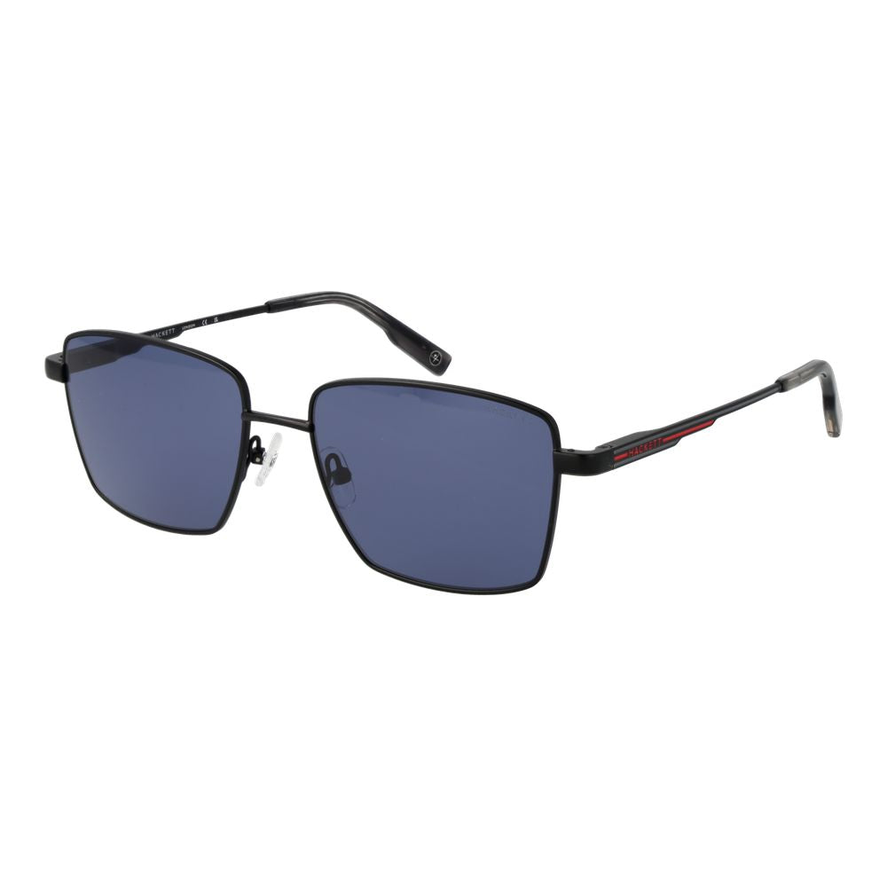 Hackett Black Rectangle Sunglasses with Blue Lenses for Men