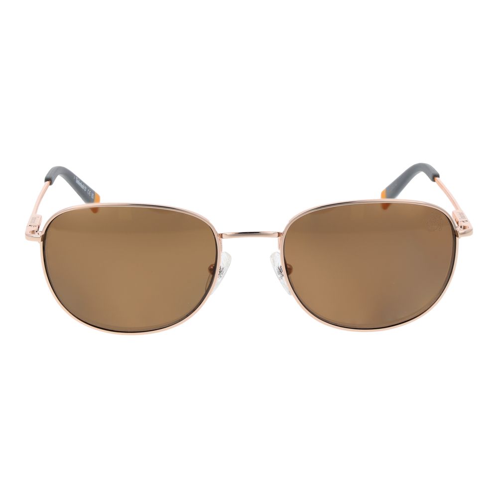 Timberland Gold Men’s Sunglasses – Stylish Metal Frame with Brown Polarized Lenses, 54mm