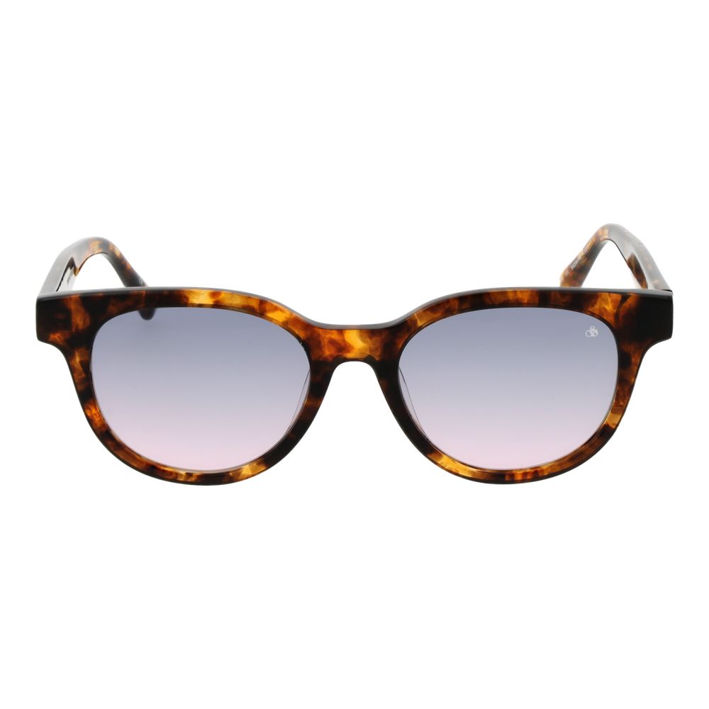 Scotch & Soda Women’s Brown Sunglasses – Chic Round Frame with Blue Gradient Lenses, 50mm