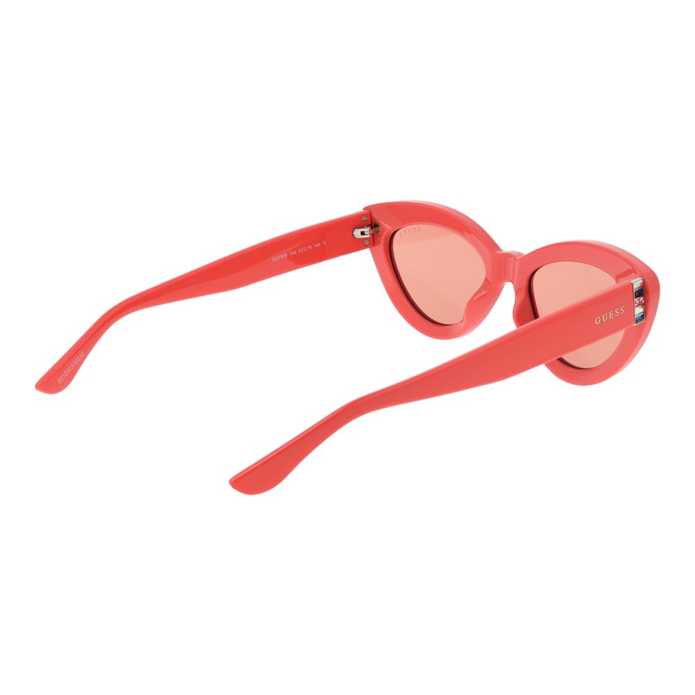 Guess Women's Sunglasses – Chic Rose Cat Eye Frame with Rose Lenses, 52mm