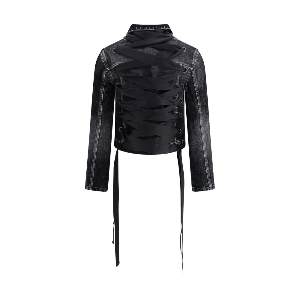Balenciaga Denim Jacket with Ribbon