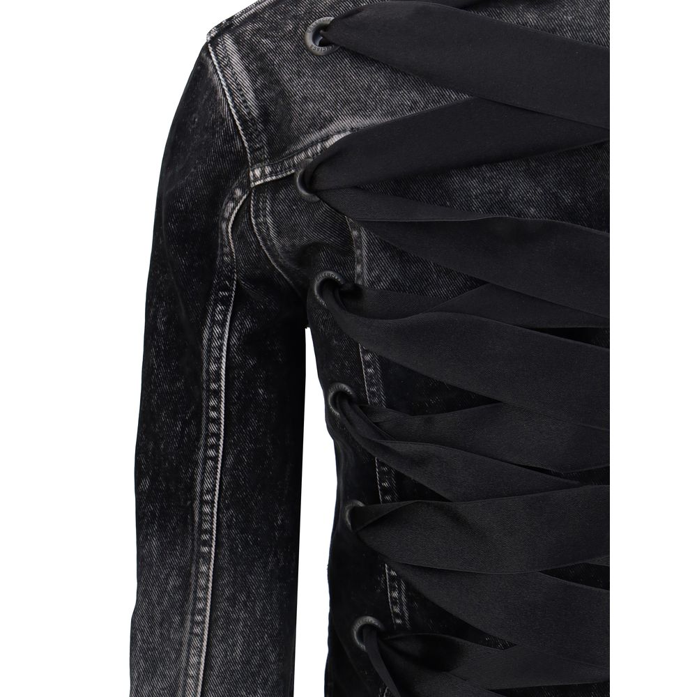 Balenciaga Denim Jacket with Ribbon