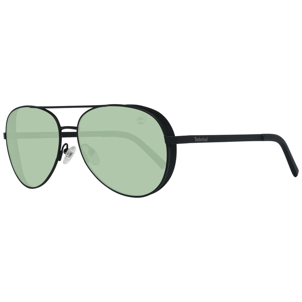 Timberland Men's Sunglasses – Matte Black Metal Frame with Smoke Lenses, 61mm