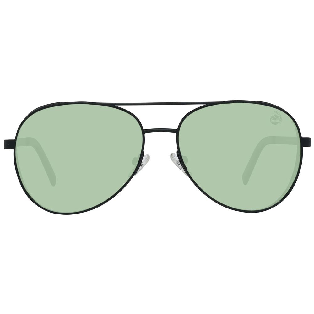 Timberland Men's Sunglasses – Matte Black Metal Frame with Smoke Lenses, 61mm