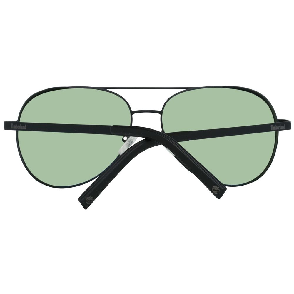 Timberland Men's Sunglasses – Matte Black Metal Frame with Smoke Lenses, 61mm