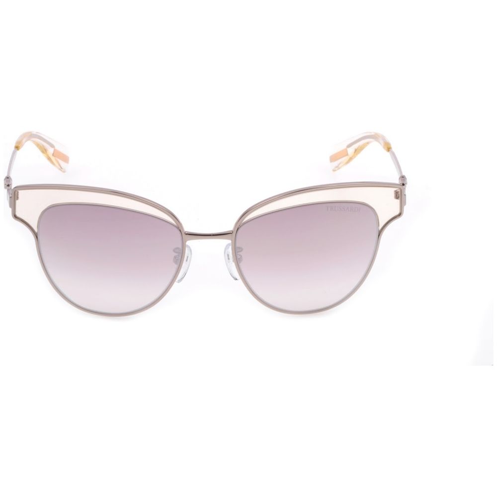 Trussardi Women's Sunglasses – Silver Metal Frame with Purple Gradient Lenses, 52mm