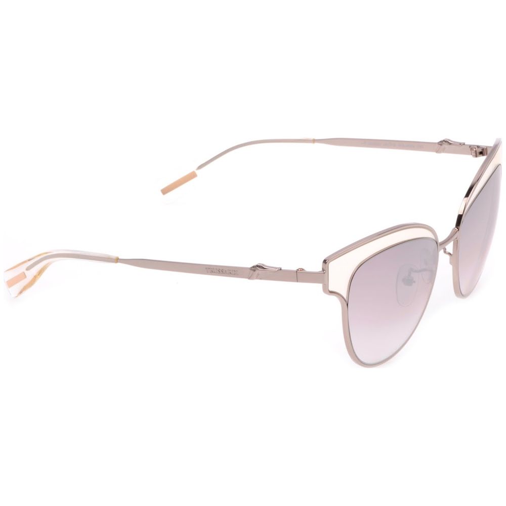 Trussardi Women's Sunglasses – Silver Metal Frame with Purple Gradient Lenses, 52mm
