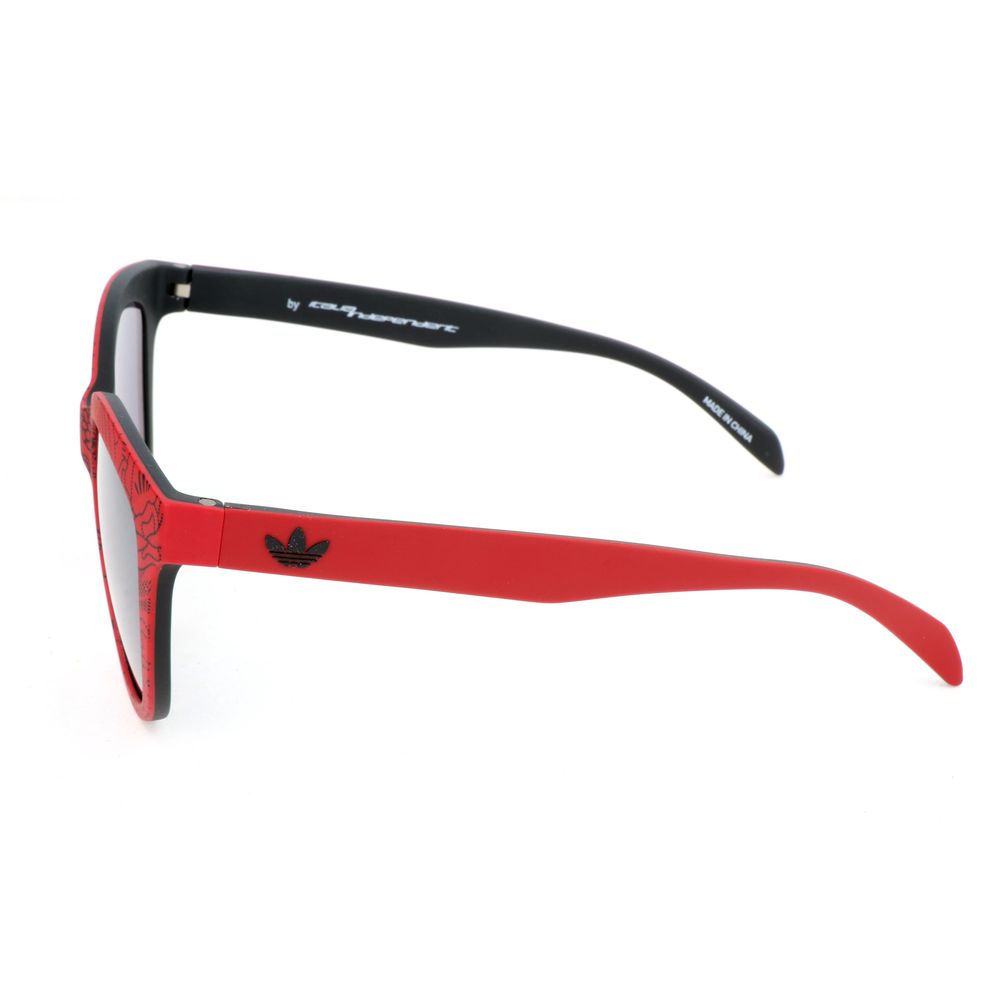 Adidas Men's Red Acetate Sunglasses – Chic Style with Silver Mirror Lenses, 54mm