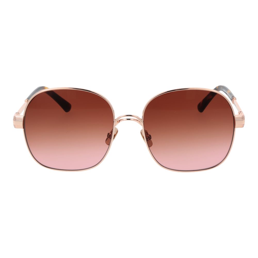 Sandro Rose Gold Women’s Sunglasses – Chic Round Frame with Pink Gradient Lenses, 56mm