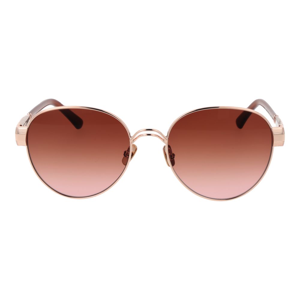 Sandro Gold Women’s Sunglasses – Round Frame with Red Gradient Lenses, 54mm