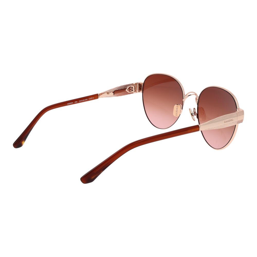 Sandro Gold Women’s Sunglasses – Round Frame with Red Gradient Lenses, 54mm