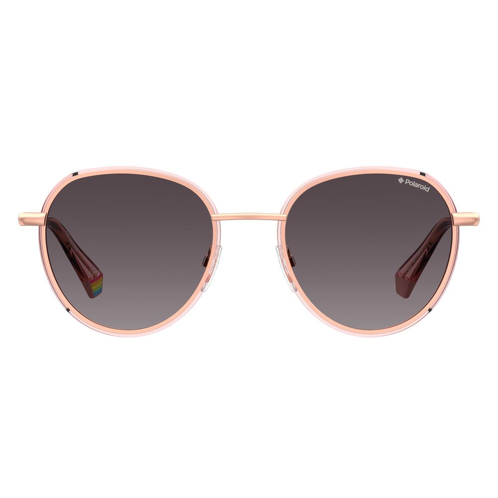Polaroid Rose Gold Metal Unisex Sunglasses – Elegant Rounded Frame with Polarized Lenses, 51mm
