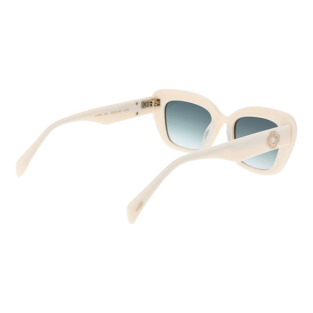 Maje Women’s Sunglasses – Cream Cat Eye Frame with Green Gradient Lenses, 50mm